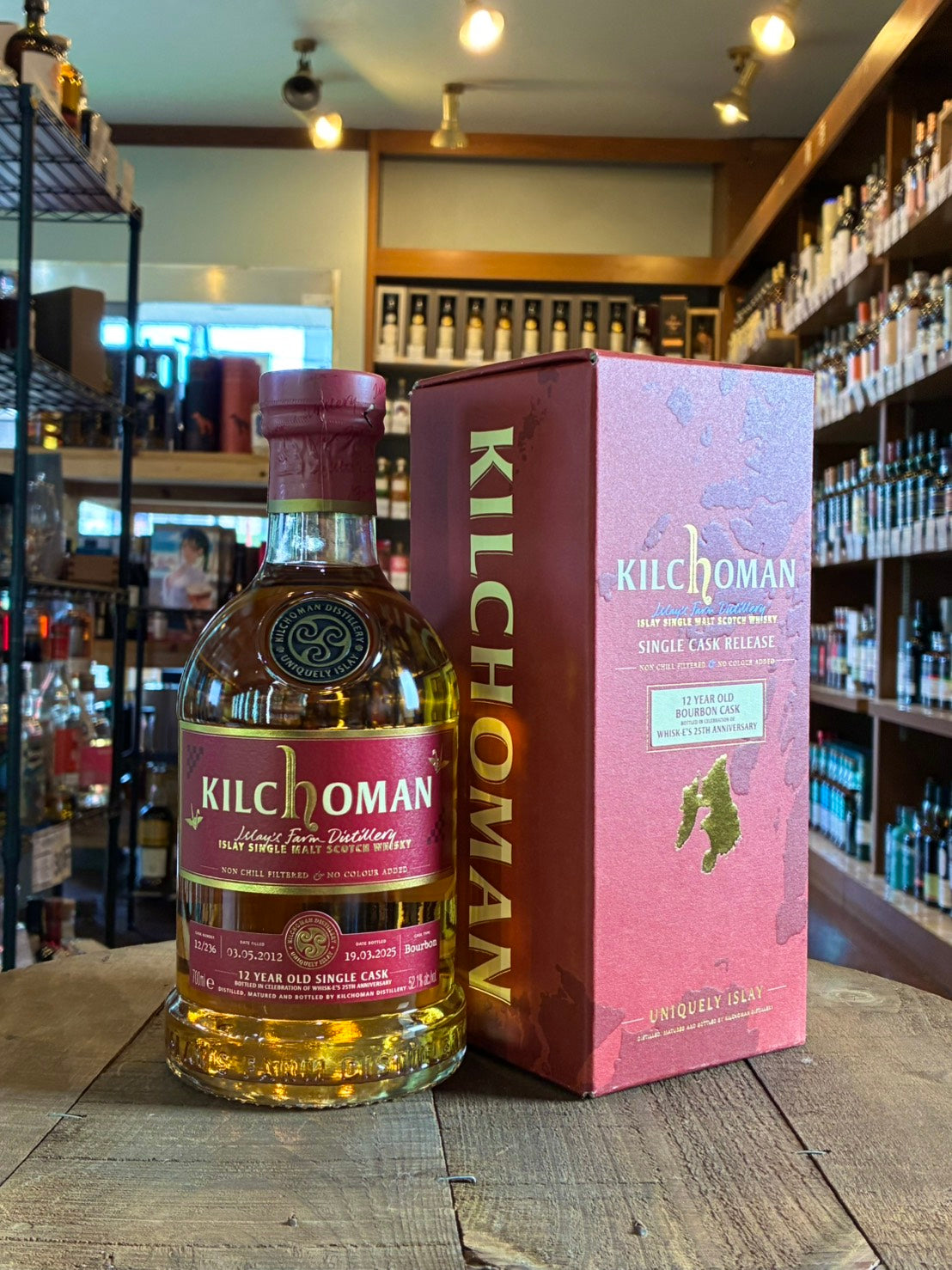 キルホーマン12年 バーボンバレル ウイスクイー25周年記念 KILCHOMAN 12yo BORBON CASK Whisk-e's 25th Anniversary