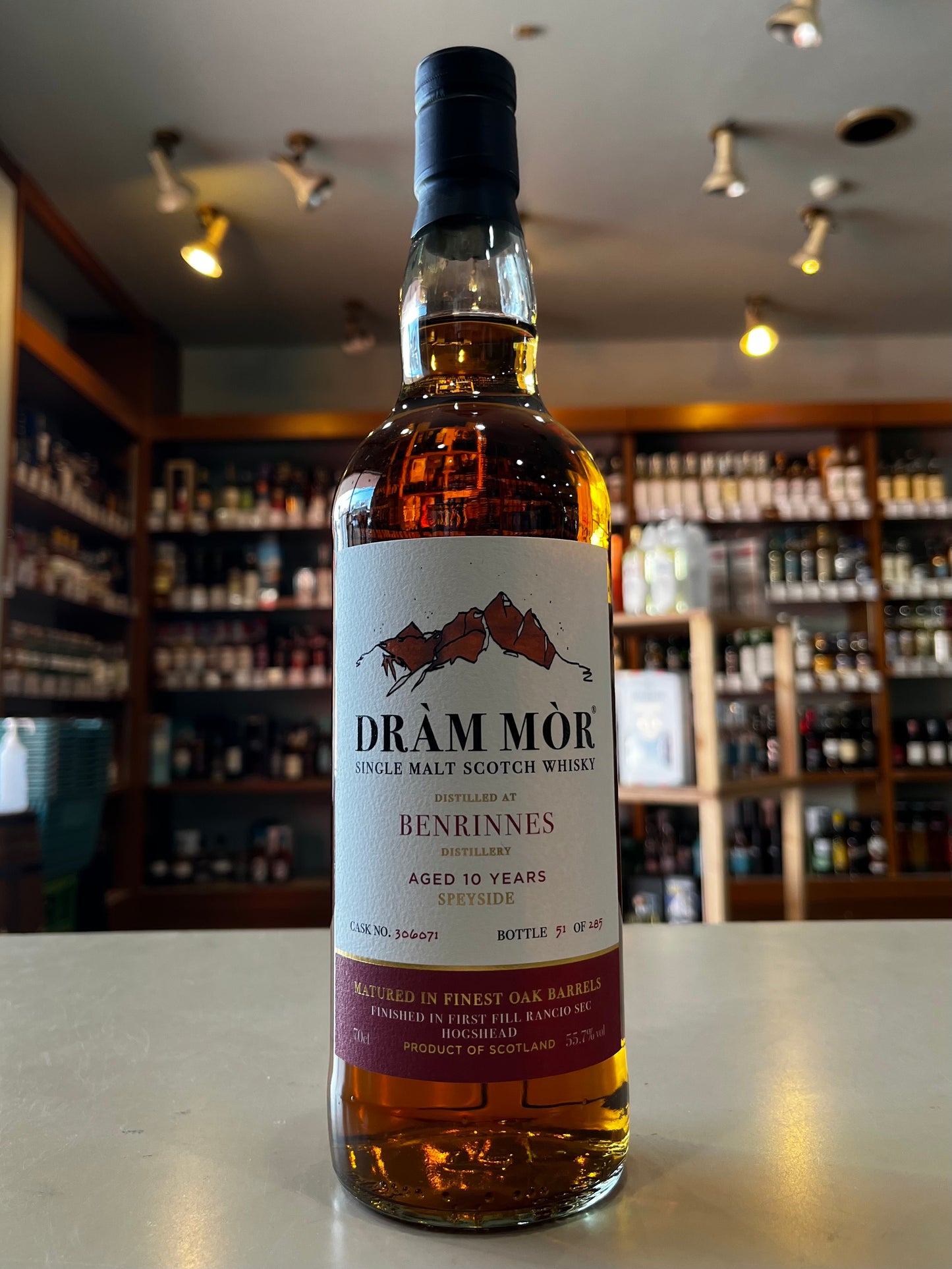 Dràm Mòr BENRINNES AGED 10 YEARS 1st FILL RANCIO SEC HOGSHED ドラムモール ベンリネス 2013 10年1STフィルランシオセックホグスヘッド#306071
