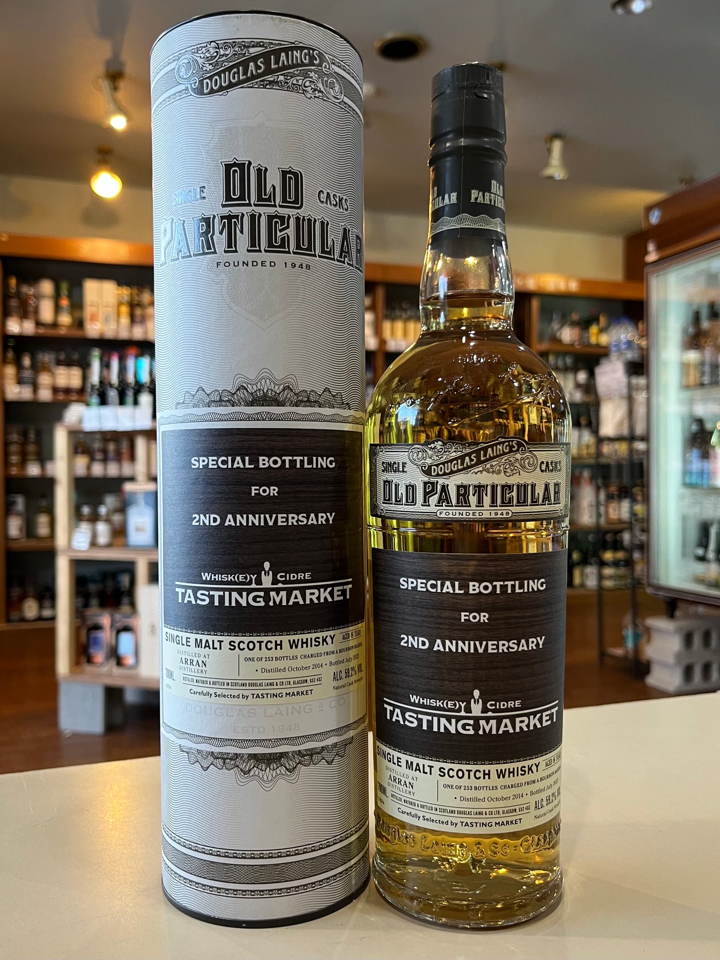 OLD PARTICULAR ARRAN AGED 8 YEARS PEATED SPECIAL BOTTLING FOR 2ND ANNIVERSARY TASTING MARKET オールドパティキュラー アラン8年2014ピーテッド テイスティングマーケット2周年記念ボトル