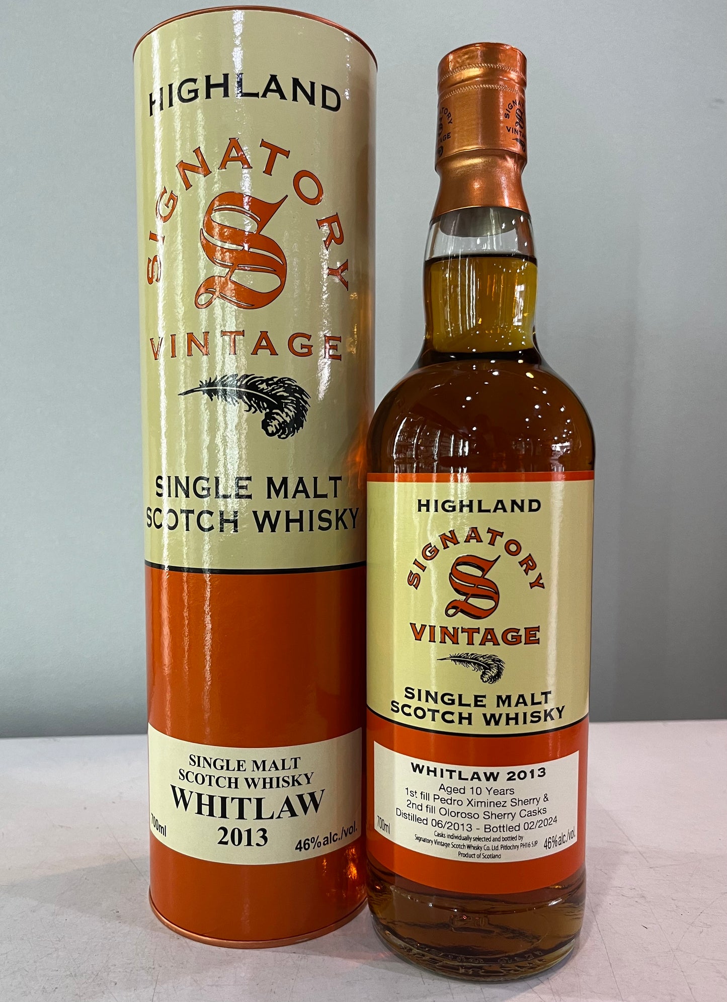 ウィットロー 2013 10年 コッパ―・ボトル シグナトリーヴィンテージ WHITLAW 2013 aged 10 years copper bottle SIGNATORY VINTAGE