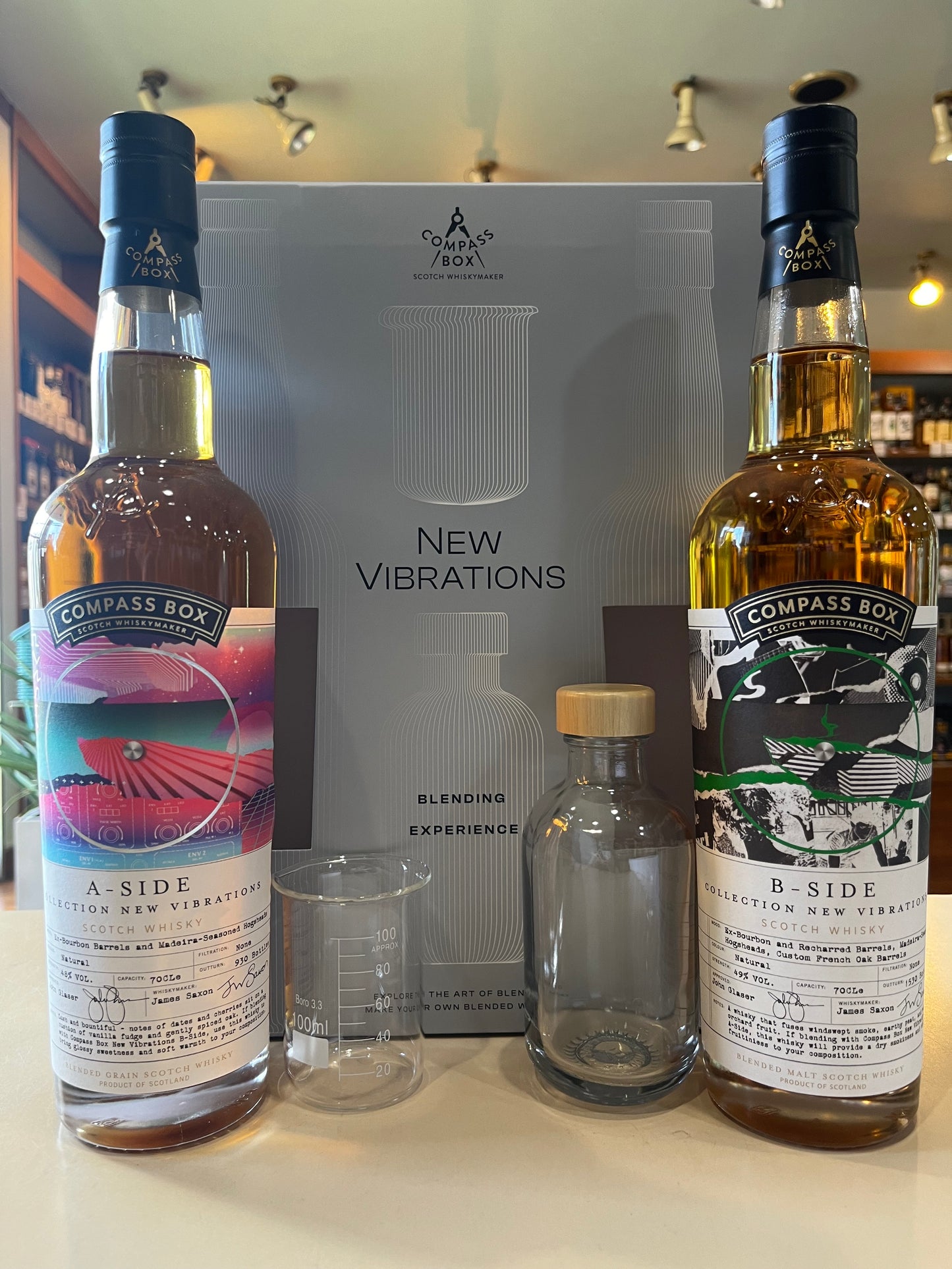 コンパスボックス フランス ラメゾンドウイスキー社コラボウイスキー2種 A-SIDE & B-SIDE COMPASS BOX 限定 ギフトボックス 「BLENDING EXPERIENCE」