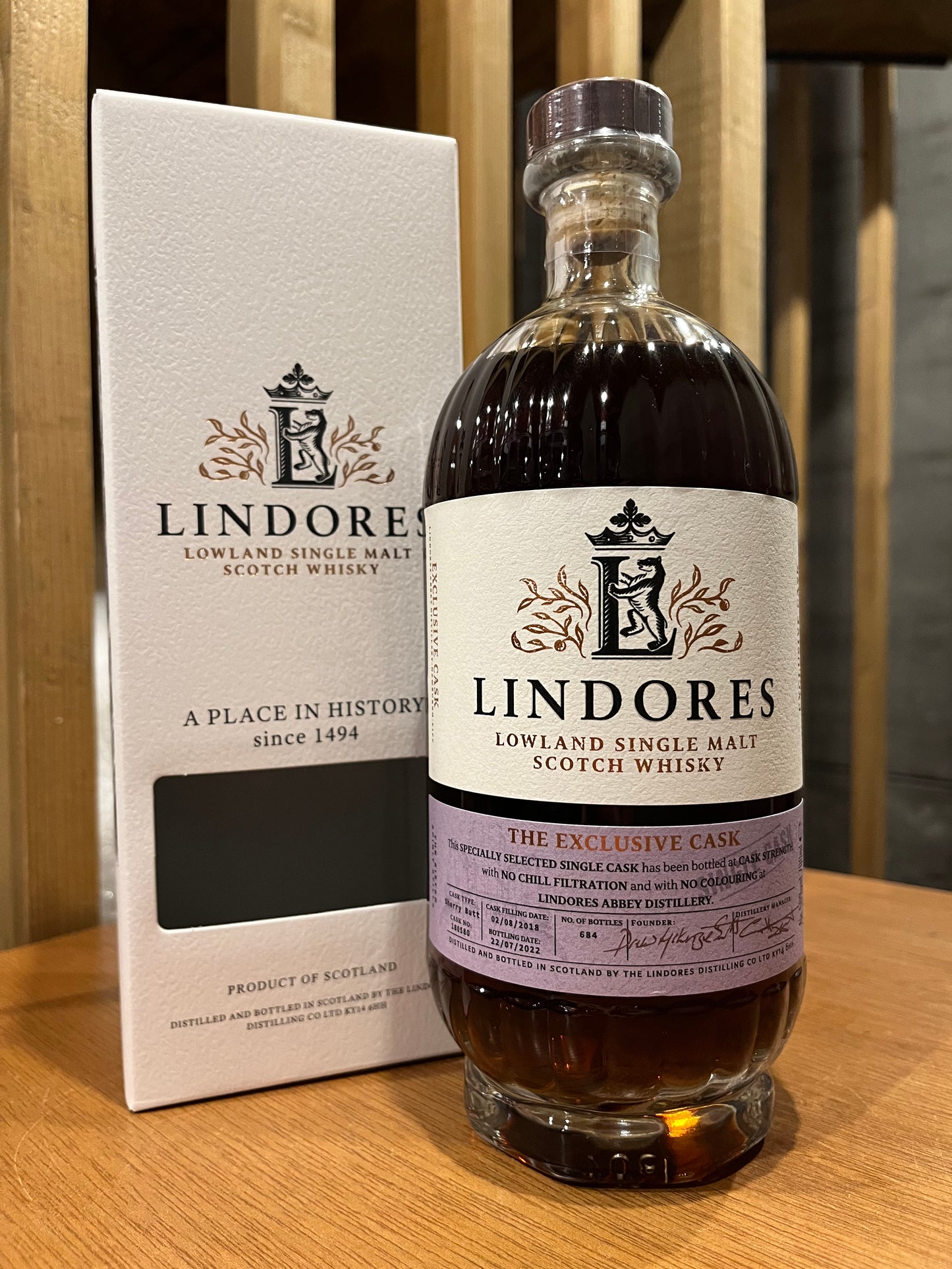 リンドーズ シングルモルト ジャパンエクスクルーシブ シェリーバット LINDORES SINGLE MALT EXCLUSIVE SHERRY BUTT