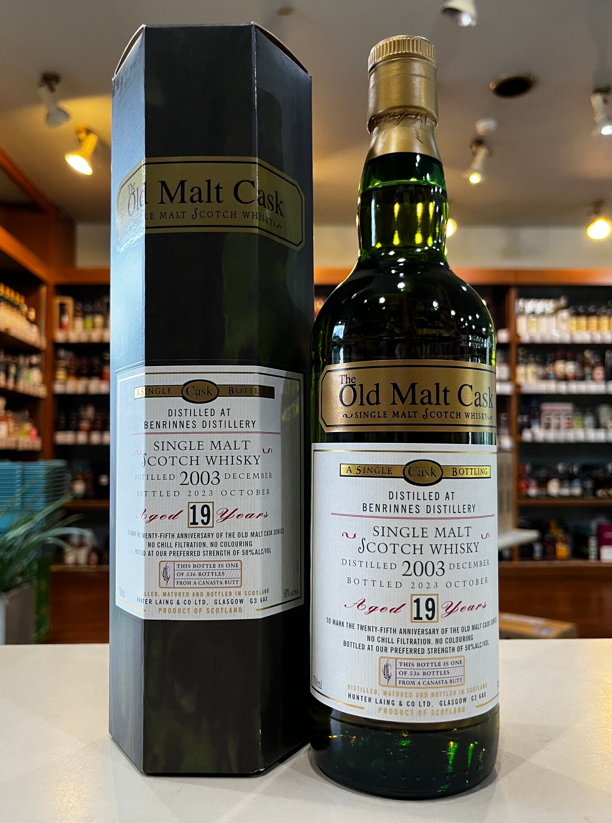 ベンリネス 2003 19年 シェリー / ハンターレイン オールド・モルト・カスク 25周年記念　BENRINNES 2003 Aged 19 Years The Old Malt Cask 25 Anniversary