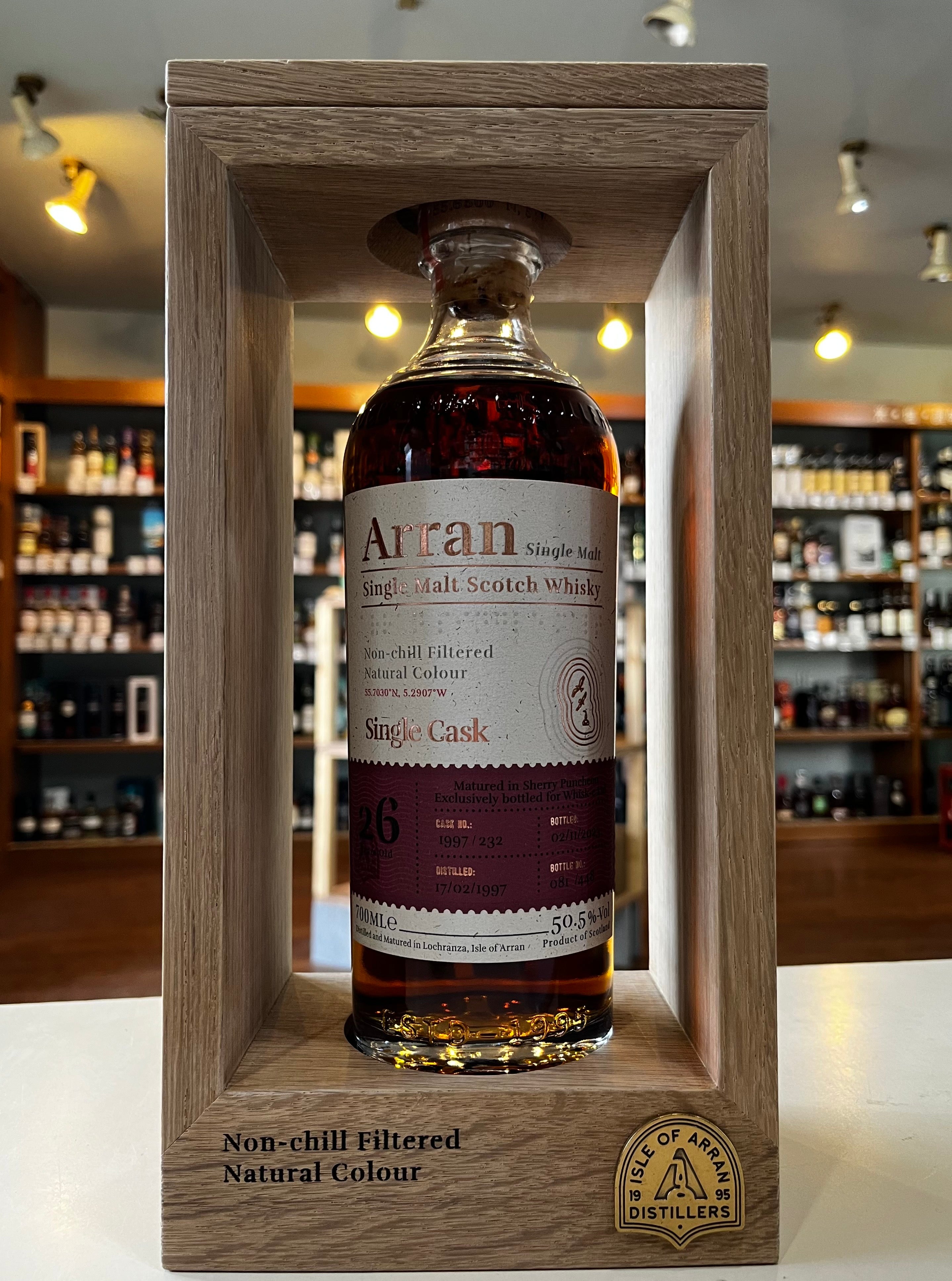 アラン1997 シェリーパンチョン Arran Single Cask 26Years old SHERRY Puncheon – 北海道根本商店