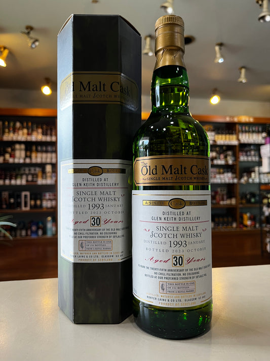 グレンキース 1993 30年　シェリー / ハンターレイン オールド・モルト・カスク 25周年記念　GLEN KEITH 1993 Aged 30 Years The Old Malt Cask 25 Anniversary