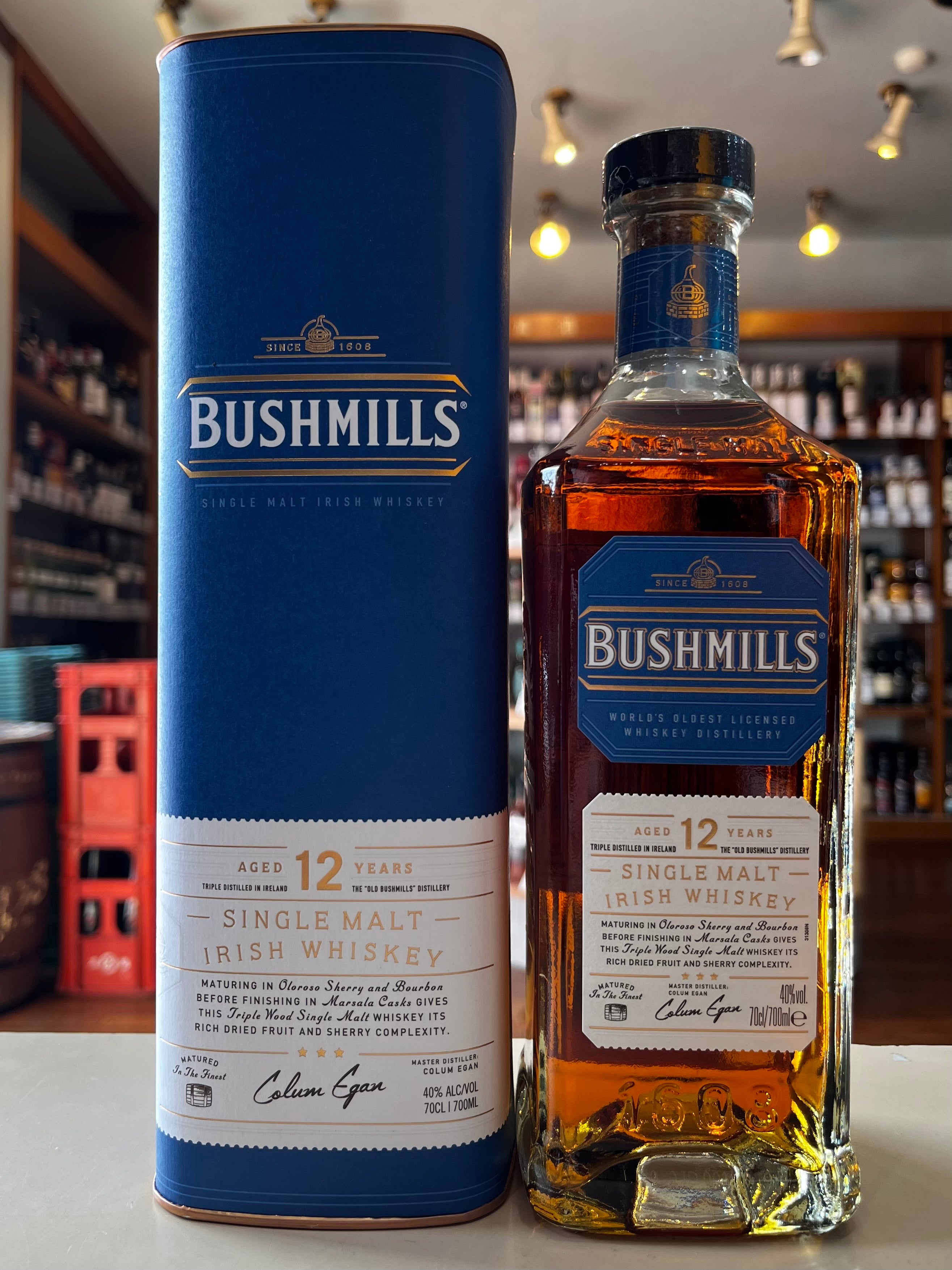 BUSHMILLS AGED 12 YEARS SINGLE MALT IRISH WHISKEY