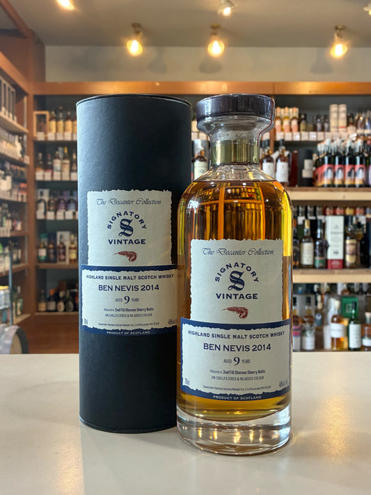 シグナトリー・ヴィンテージ イビスコデキャンタコレクション ベンネヴィス 2014 9年 46%　SIGNATORY VINTAGE THE DECANTER COLLECTION BEN NEVIS AGED 9 YEARS