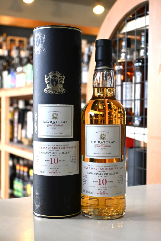 アナンデール 10年 2015 ピーテッド カスクストレングス ADラトレー　ANNANDALE AGED 10 YEARS 2015 PEATED CASK STRENGTH AD RATTRAY - 北海道根本商店