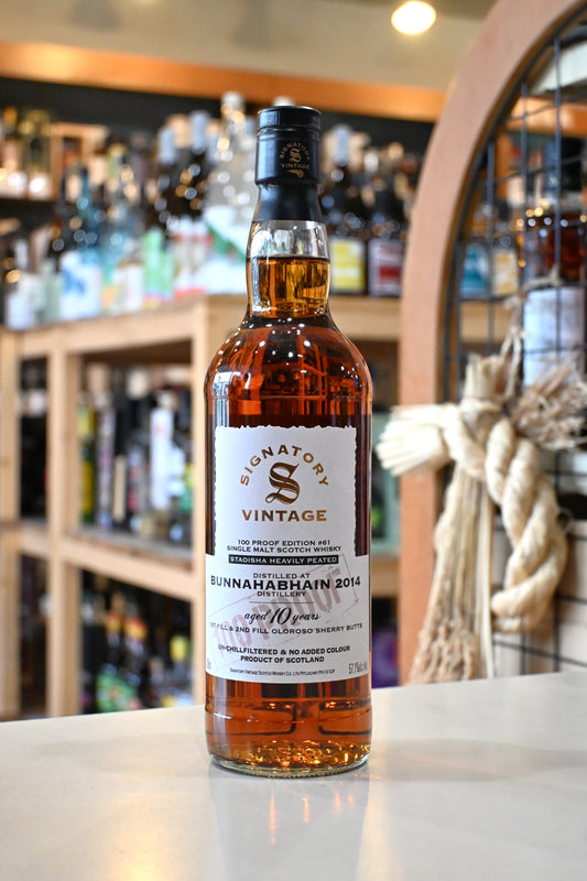 シグナトリーヴィンテージ ストイーシャ ヘビリーピーテッド ブナハーブン 2014 10年 100プルーフ　SIGNATORY VINTAGE BUNNAHABAIN 2014 AGED 10 YEARS STOISHA HEAVELY PEATED 100PROOF