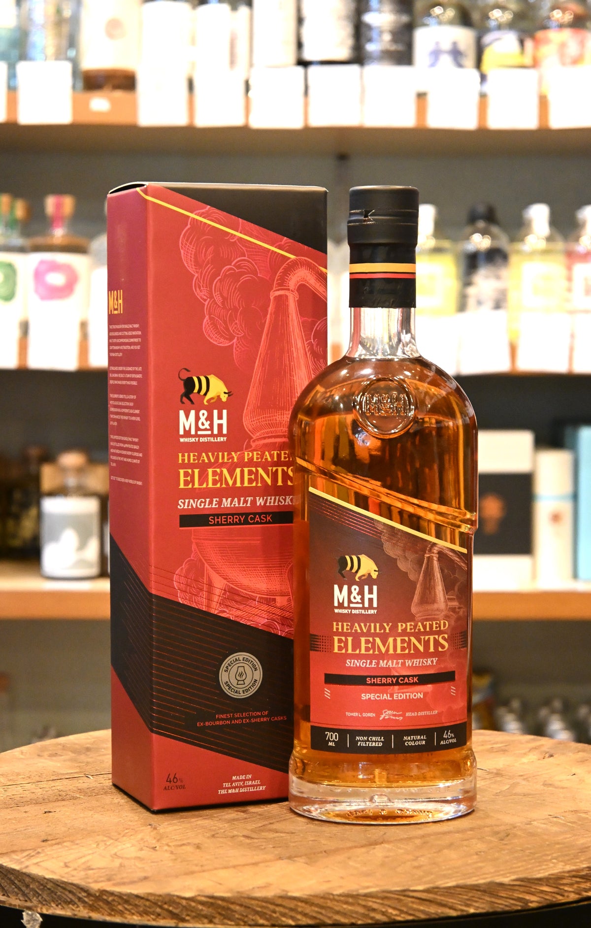 M&H　エレメンツ　シェリー　ヘビリーピーテッド　46%　700㎖ M&H Elements Sherry Heavily Peated