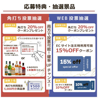 第一回＃推しウイスキー総選挙　ご自宅でも楽しめる「50ml×6種類飲み比べセット」