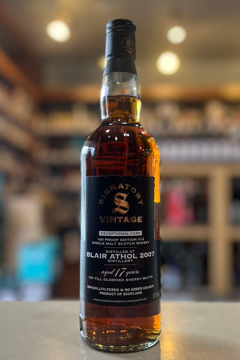 シグナトリー・ヴィンテージ ブレアソール17年 2007  100プルーフ #12 エクセプショナルカスク Signatory Vintage 100 Proof Exceptional cask Blair Athol 2007 aged 17 years #12